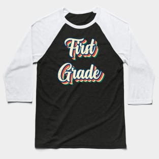 Groovy Retro First Grade Baseball T-Shirt